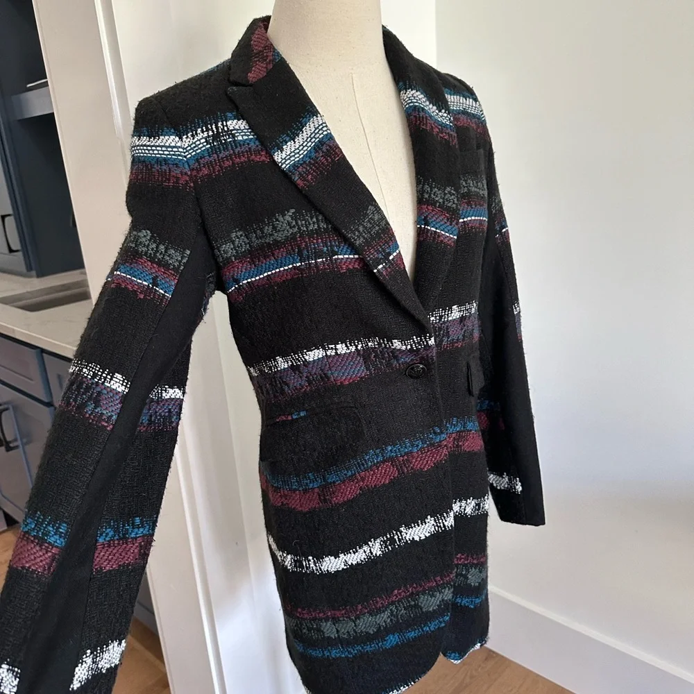$650 - Rag & Bone Mohair Blend Striped Jacket Blazer - XS - Picture 6 of 9